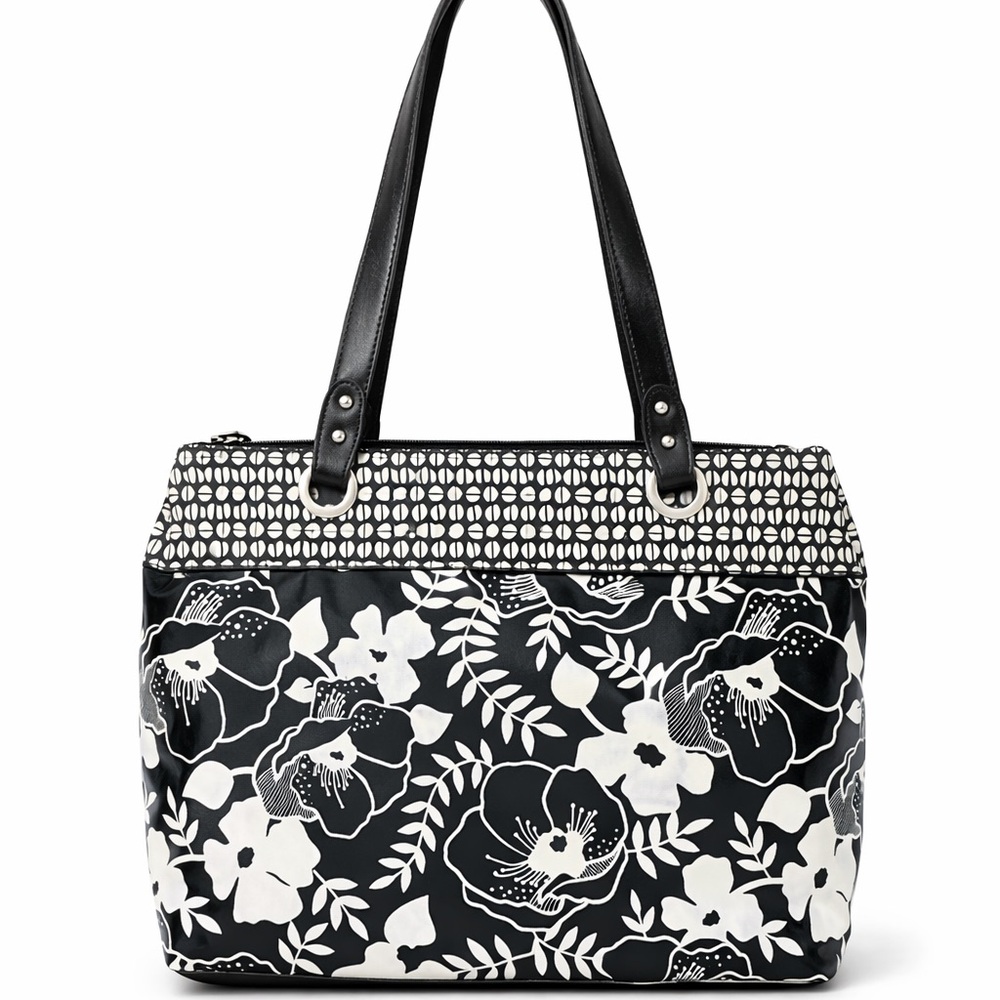 Black and White Floral Tote Bag